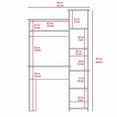 thumbnail image 4 of Triple Tree 63.9" Height Computer Desk with Bulit-in Bookshelf, Home Office Writing Desk Studying Table with 6 Storage Shelves for Living Room, Bedroom, Brown, 4 of 7