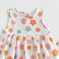 thumbnail image 5 of Xyant Toddler Baby Girl Summer Clothes Flower Boho Spring Outfit Kids Toddler Floral Print Cotton Sleeveless Tunic Tank Top Pants Set (White,2-3 Years), 5 of 6