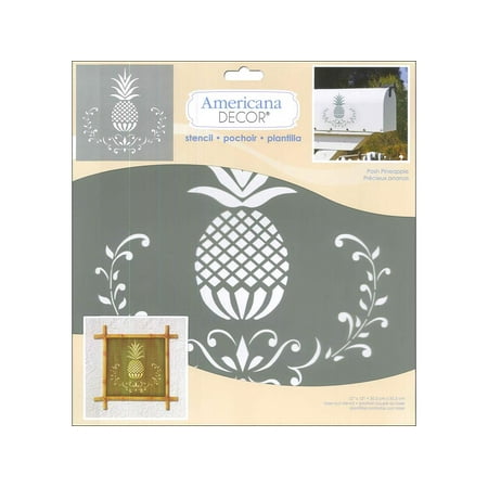 UPC: 0766218081636 | Decoart Americana Stencil Decor Posh Pineapple