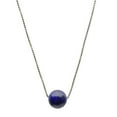 thumbnail image 2 of Round 10mm Blue Lapis Stone Station Sterling Silver Box Chain Necklace Stud Earrings 16"+2", 2 of 4