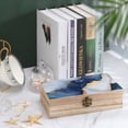 thumbnail image 4 of 7.9×2.3 In Wooden Boxes Durable Easy To Use Dustproof Prevent Slippery Delicate And Cabinet Blue White Gold Marble, 4 of 8