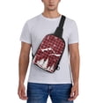 thumbnail image 4 of Rocae Christmas Tree Buffalo Plaid for Lightweight Chest Bag Dual Pocket, Waterproof Crossbody Sling Bag for Men and Women, 4 of 8
