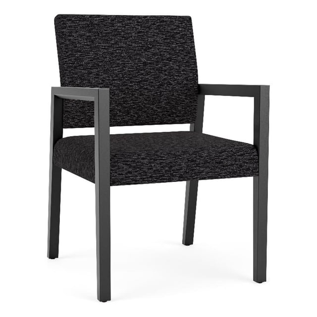 Pemberly Row Waiting Reception Guest Chair Wood Frame in Black