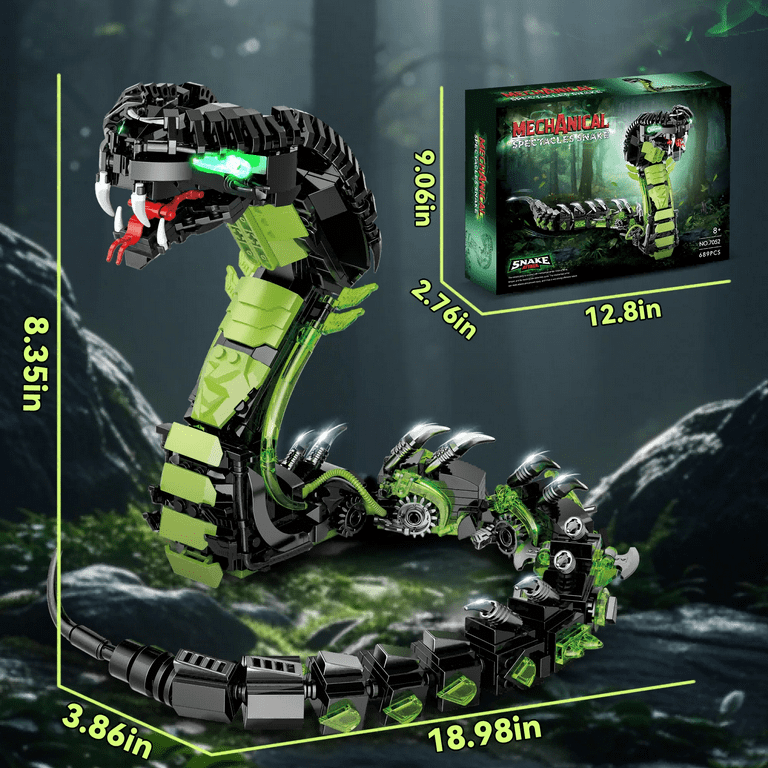GZBrick Mechanical Spectacles snake Building Sets Animal for