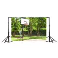 thumbnail image 3 of ABPHOTO 7x5ft Basketball Court Backdrop Nature Outdoor Playground Basketball Hoop Backdrops for Photography Jungle Forest Trees Green Grassland Spring Photo Background Boys Children Studio Props, 3 of 4