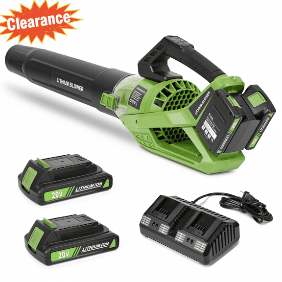 GASKY 40V 420CFM/120MPH Leaf Blower Cordless with 2 X 2.0 Battery and Charger, 5 Speed & Turbo Mode Battery Powered Leaf Blower for Lawn Care/Patio/Yard/Garden Cleaning & Snow/Dust Blowing