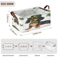 thumbnail image 3 of St Patricks Pattern Of Dachshund in A Shamrock Hat Storage Basket Soccer Plaid Fabric Hoard Box Oversized Collapsible Closet Organizer with Metal Iron Frame 16.9×11.4×7.7in, 3 of 8