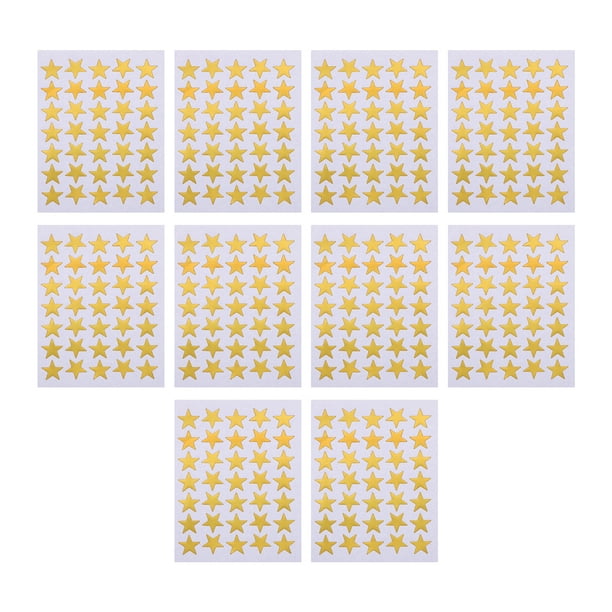 GOOHOCHY 10 hojas Chico Oro Pegatinas de la estrella de cinco puntas Golden Star Pegatinas para el hogar