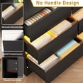 thumbnail image 4 of 6 Drawer Dresser for Bedroom with Charging Station, Black Dresser with LED Light, Wood Dresser Chest of Drawers with with Raised Edges for Bedroom Living Room Entryway Hallway, 4 of 11