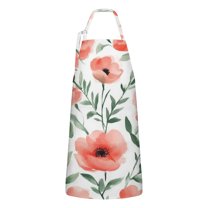 Pioneer Flower Floral Print Pattern Apron-Garden Aprons for Women with Pockets-Cotton Linen Waterproof Kitchen Cooking Gardening Aprons Adjustable for Kitchen,Cooking,BBQ and Salon 33x27 Inch