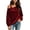 08# Wine, variant on Plus Size Women's Velvet Off Shoulder Top, Long Sleeve Oversized Pullover with Adjustable Strap, Stretch Casual Going Out Shirt S - 2XL