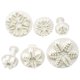 thumbnail image 1 of Juego de 6 herramientas de estampación de plástico aptas para alimentos para hornear y decoraciones de bricolaje Cortadores de pastel de fondant con forma de copo de nieve, 1 of 7