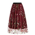 thumbnail image 3 of Women Fashion Embroidery SKirt Pocket Elastic Waist Loose Short A Shaped Skirt Mini Skirt plus Size Silk Skirts Extra Long Twin Bed Skirt Patchwork Skirt Wrap Skirt Maternity Skirt Sparkly Skirt And, 3 of 4