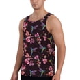 thumbnail image 2 of Lsque Humming Bird And Tropical Pattern Mens Tank Tops Muscle Athletic Quick Dry Sleeveless Workout Fitness T Shirts Beach Tank Top, Loose-fit Sleeveless Shirt for Men-4X-Large, 2 of 7
