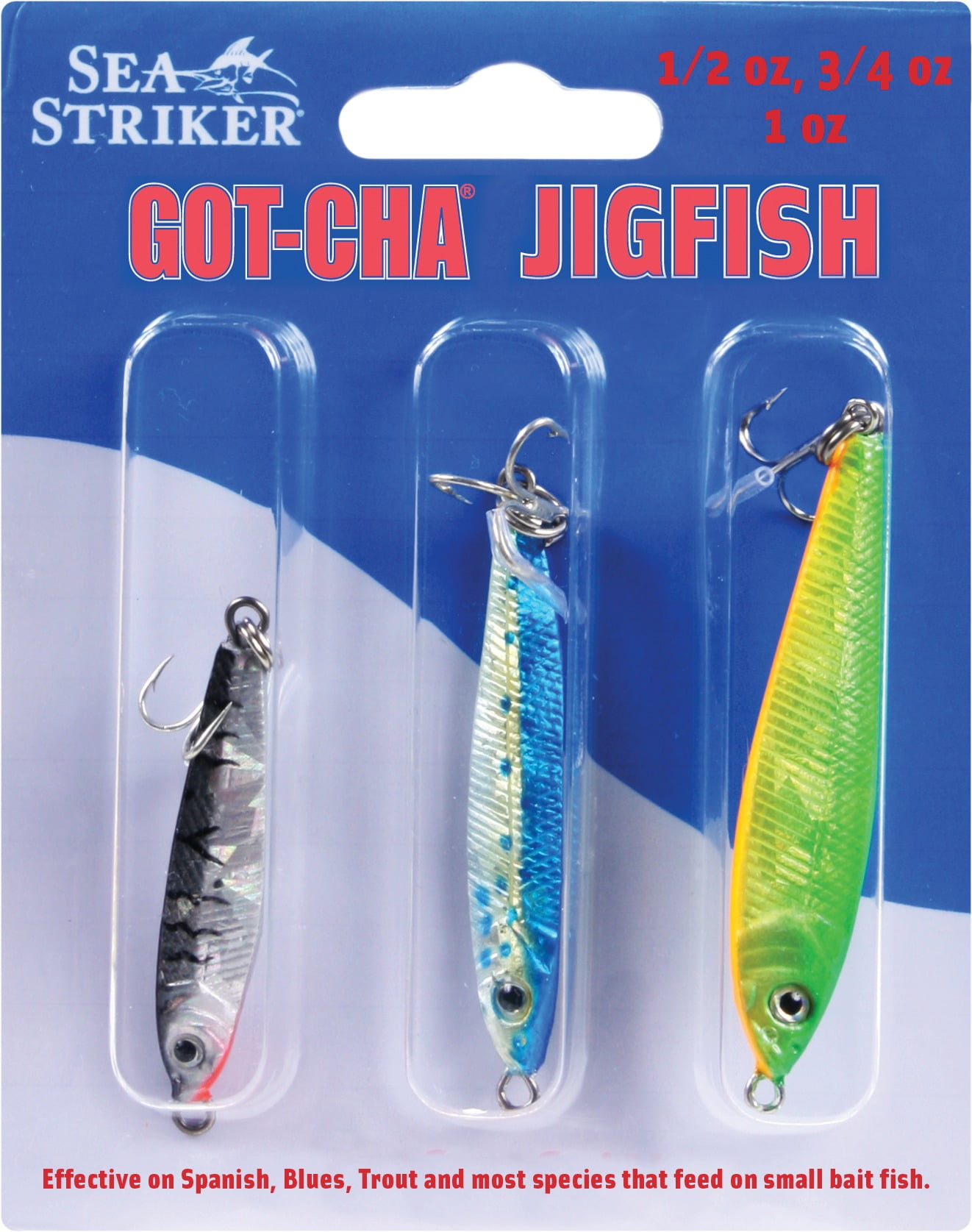 GOT-CHA JF15-PC Jigfish Lure 3" 1 1/2 oz Size 4 Treble Hook 