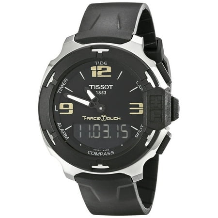 Tissot Men's T-Race T081.420.17.057.00 Black Rubber Swiss Quartz Watch with Black Dial