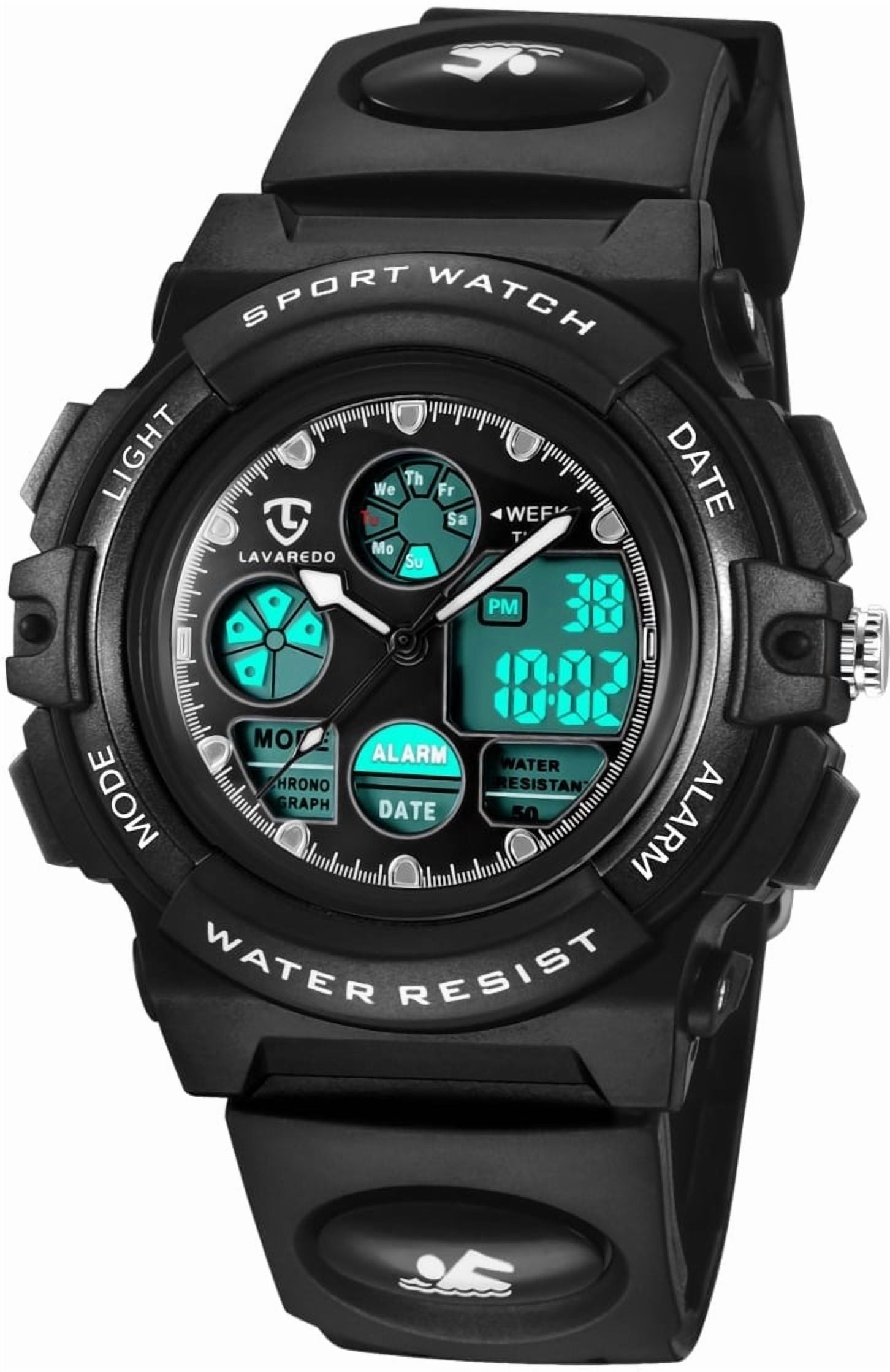 Digital Sport Watch for Age 5-12, Waterproof Outdoor Watches Analog Wrist Watches with Alarm Stopwatch for Age 5-12 Christmas Birthday Gift