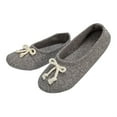 thumbnail image 4 of Women's Cotton House Shoes Ballerina Slippers Cute Cotton Closed Toe Slip On Indoor Slippers, Deep Gray, 4 of 8