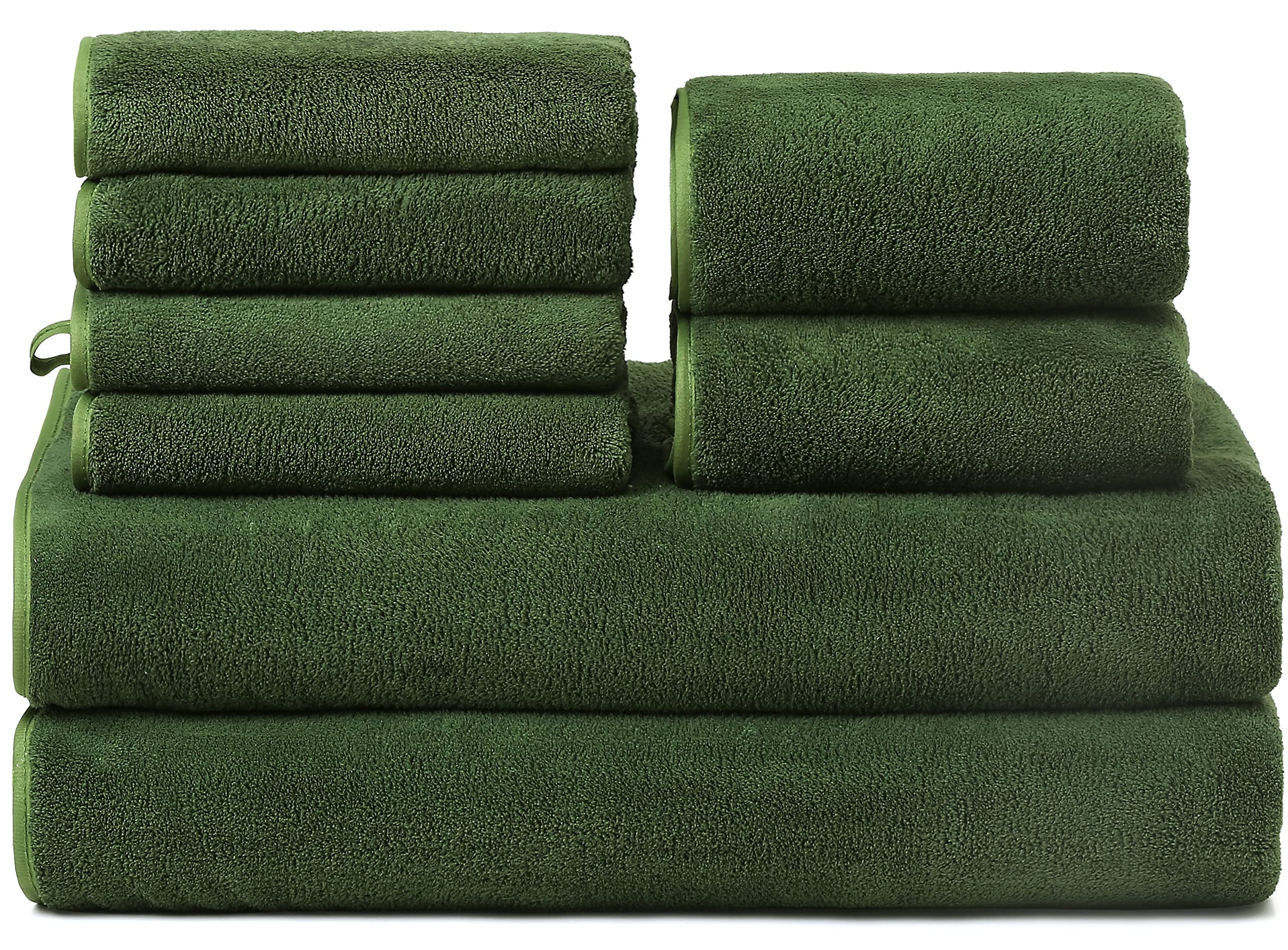 MOONQUEEN Ultra Soft Towel Set-Quick Drying - 2 Bath Towels 2 Hand Towels 2  Washcloths-Microfiber Coral Velvet Highly Absorbent Towel for Bath  Fitness,Bathroom,Sports,Yoga, Travel(Aqua Green, 6 Pcs)