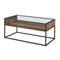 thumbnail image 1 of Walker Edison Rustic Glass Coffee Table in Reclaimed Barnwood, 1 of 6