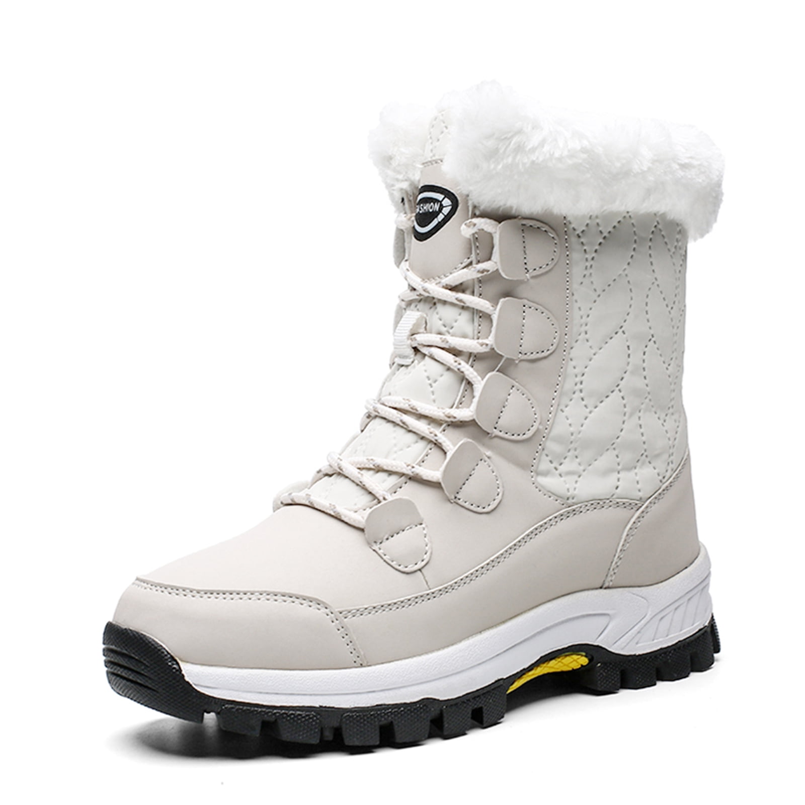 Womens Winter Snow Boots Waterproof Shoes Walking Comfortable Hiking Tennis Booties Furry Mid Calf Warm Lightweight