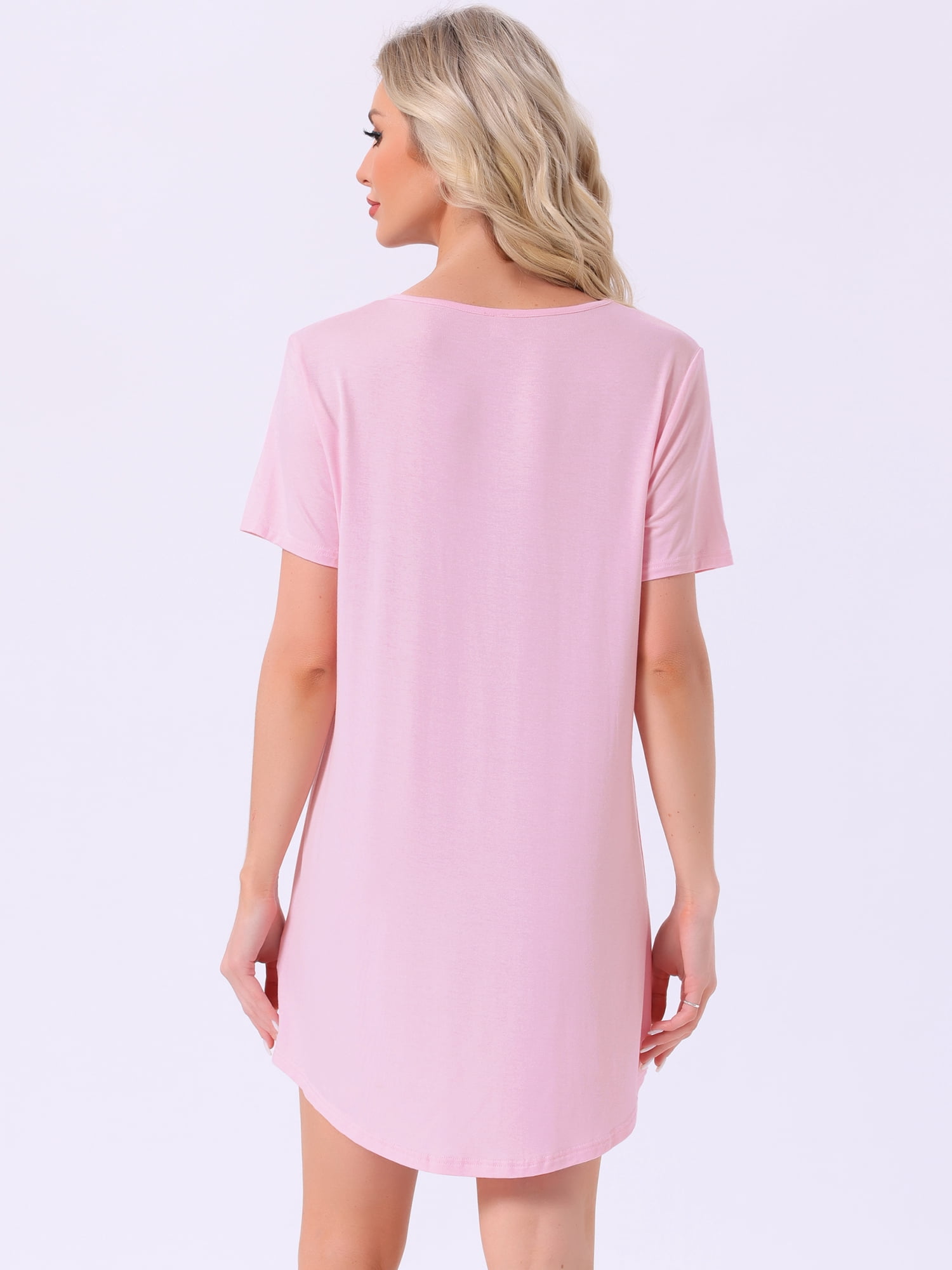 DARING DIVA Women's Colorful Striped Short Sleeve Nightgown 3XL Pink