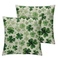 thumbnail image 2 of Awypu St Patricks Day Pillow Covers Set of 2 for Green Clover Decor Throw Pillows Spring Nature Plant Shamrock Outdoor Decorative Cushion Cases for Couch Bed Decorations White, 2 of 6