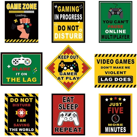 9 Pieces Video Game Themed Wall Art Posters Art Print Funny Gaming Poster  Video Game Wall Decor Gaming Themed Party Signs for Boy Kid Bedroom  Playroom Party Decorations | Walmart Canada