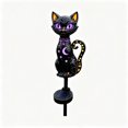 thumbnail image 2 of Halloween Solar Cat Stake Light with Purple LED Stars, Outdoor Garden Yard Decor, 2 of 9