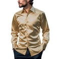 thumbnail image 1 of Camisas Para Hombre Manga Larga Camisa de manga larga con solapa de color sólido y a la moda informal para hombre (Yellow, S), 1 of 5