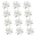 thumbnail image 2 of Christmas Decorations Clearance! Christms Tree Decorations, 5.5'' Artificial Flowers with Clips Christmas Xmas Tree Ornaments for Home Wedding Party Indoor Outdoor Wreath Decor White(12Pcs with Clips), 2 of 2