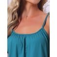 thumbnail image 5 of DARING DIVA Women's Cami Tank Top and Pants Pleated Pajama Sets with Pockets L Blue, 5 of 6