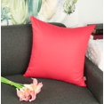 thumbnail image 3 of Lot de 4 Housse de Coussin Décorative en Coton Confortable Unie Carrée (housse seulement, sans insert) (22x22 Pouces/ 55x55cm, Rouge Pastèque), 3 of 9