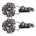 thumbnail image 2 of veasfak Metal Alloy Rhinestones Duckbill Button Handmade Sewing Handwork Overcoat Button 2pcs Black, 2 of 8