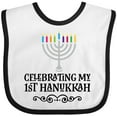 thumbnail image 3 of Inktastic Hanukkah Babys 1st Menorah Boys or Girls Baby Bib, 3 of 4