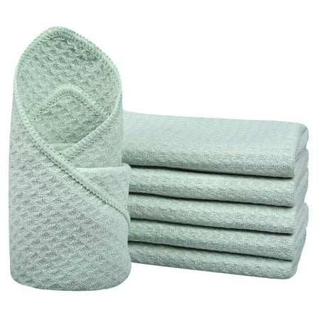 Stayfast Cloth - SINLAND Microfiber Waffle Weave Dish Cloths Cleaning Cloth Kitchen Dish Rags Fast Drying Towels 12Inchx12Inch Green 6 Pack Greenx6