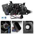 thumbnail image 2 of AKKON - For Audi TT MK1 Type 8N Black Bezel DRL LED Strip Halogen Type Projector Headlights Front Lamps Pair, 2 of 7