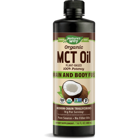 Organic MCT Oil 100% Potency Plant-Based Brain & Body Fuel 16 (Best Brand Of Coconut Oil Pills)