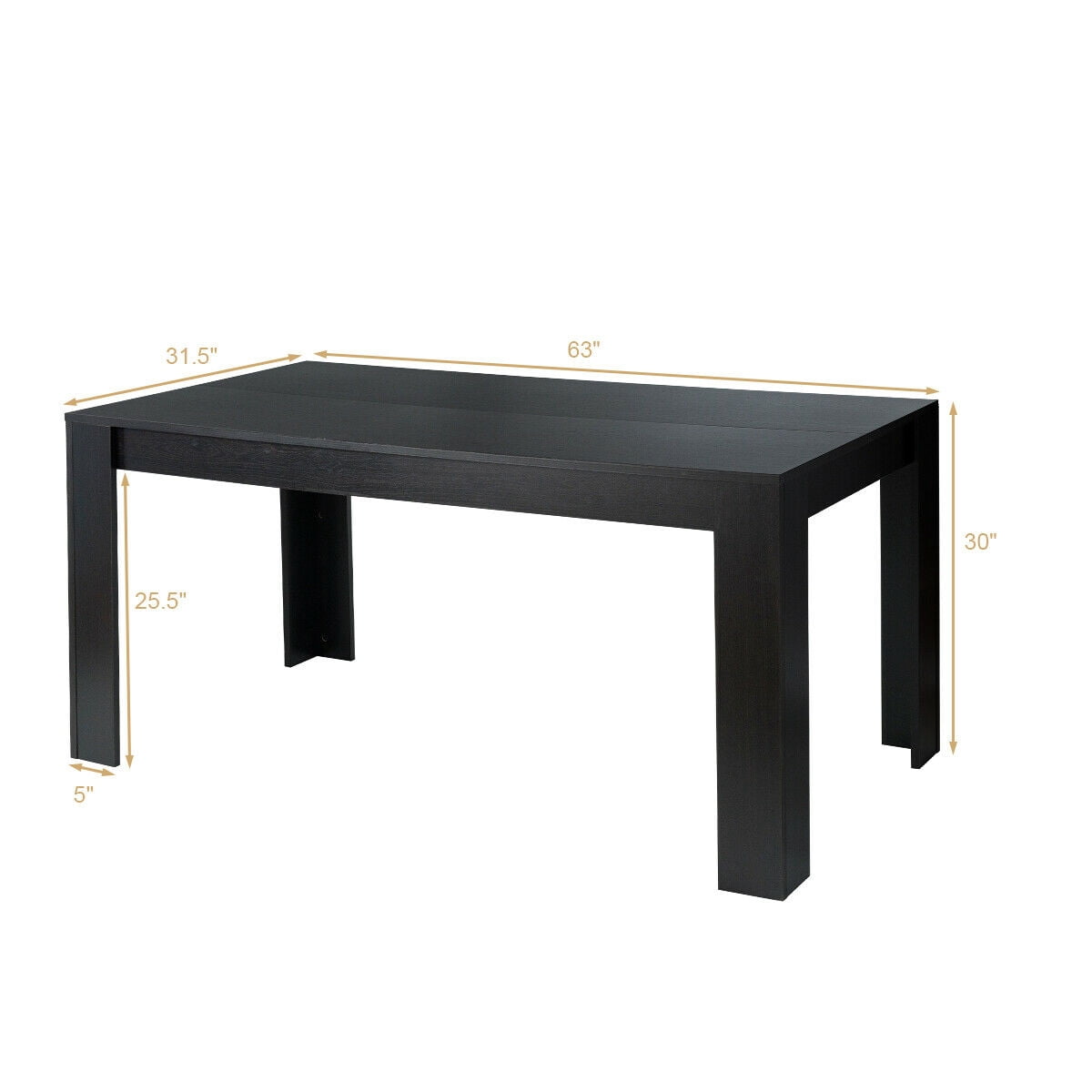 Gymax 63" Dining Table Rectangular Modern Kitchen Table For 6 People Home Furniture
