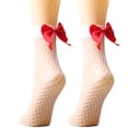 thumbnail image 5 of Babysbule Socks for Women and Men Women Mesh Breathability Big Bow Net Socks Short Fishnet Thin Socks Stockings, 5 of 9