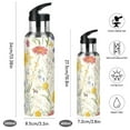 thumbnail image 2 of Vintage Style Colorful Cosmos Bipinnatus Sports Bottle with Straw Stainless Steel Water Jug Portable Thermal Cup Leak-proof 600ML, 2 of 9