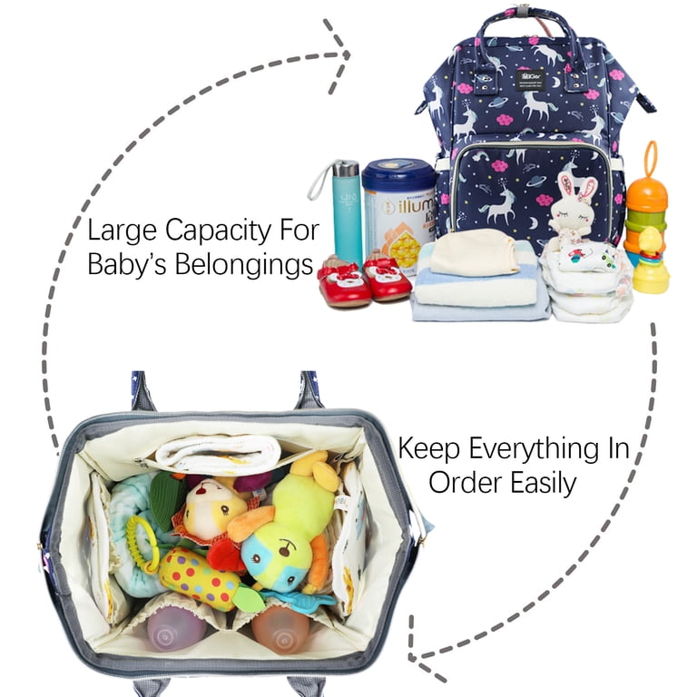 LEQUEEN Unicorn Diaper Bag Backpack, Water-Resistant photo 5