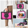 thumbnail image 2 of SaniMore for Lenovo Tab M9 9" Tablet 2023 (Model TB-310FU) Back Case with 360° Rotating Kickstand Holder Screen Protector Tri-layer Heavy Duty Drop-resistant Shockproof Cover, Black+Rose, 2 of 11