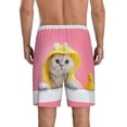 thumbnail image 2 of Balery A Funny Cat Men's Cotton Knit Pajama Shorts Waistband & Pockets,Short Pajama Pants-X-Large, 2 of 8