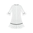 thumbnail image 4 of Girls Dress Lace Wave Hem Off White Elegant 3/4 Sleeve 10 Years, 4 of 6