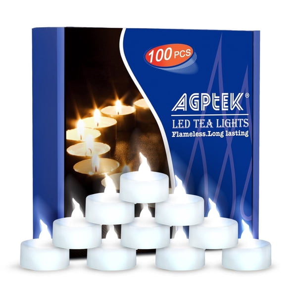 Velas LED tipo tealight sin llama AGPTEK, 100 unidades, luz blanca fría