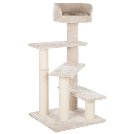 UPC: 4011905449746 | TRIXIE Tulia Senior Plush & Sisal 4-Level 40.2 Cat Tree Scratching Posts & Bed Greige