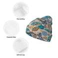 thumbnail image 3 of Lsque Vintage Floral Butterflies Pattern Knitted Beanie, Unisex Winter Hat, Knit Hat Winter Beanies Thick Fisherman Beanies Cuffed Plain Skull Caps, 3 of 6
