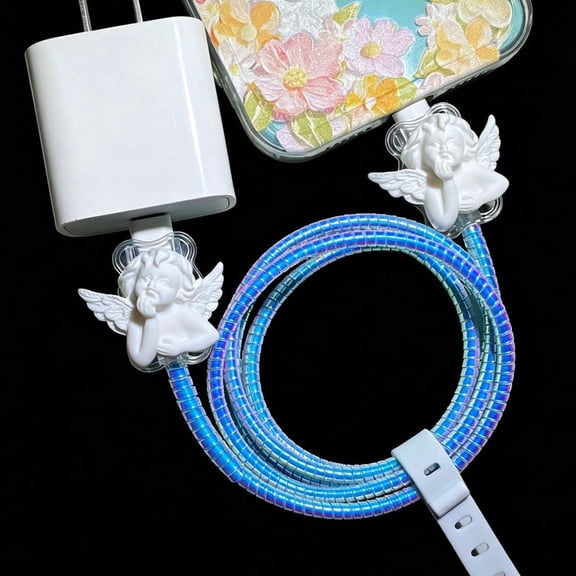 Tianye 2pcs Cord Protectors with 1pc Spiral Protective Ropes Pattern C