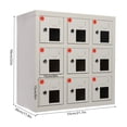 thumbnail image 2 of 9 Compartments Cell Mobile Phone Steel Locker White Rectangle Cell Phone Locker with Charging Station, 2 of 15